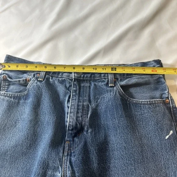 Levis Jeans Mens 36x34 (35x34) Dark Blue 517 Boot Cut All Cotton Denim - Picture 3 of 14